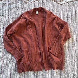 a new day Open-Front Cardigan Sweater in Rust